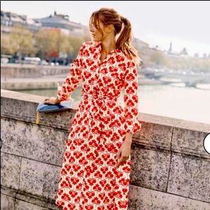 Boden Isadora Floral Midi Shirt Dress